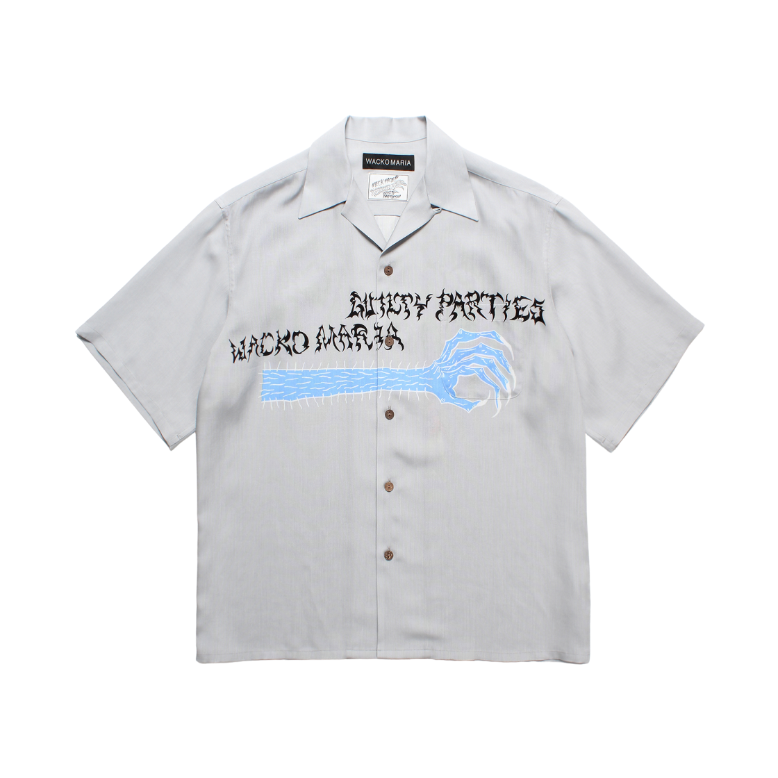 6273 Wacko Maria x Neckface Hawaiian Shirt Gray