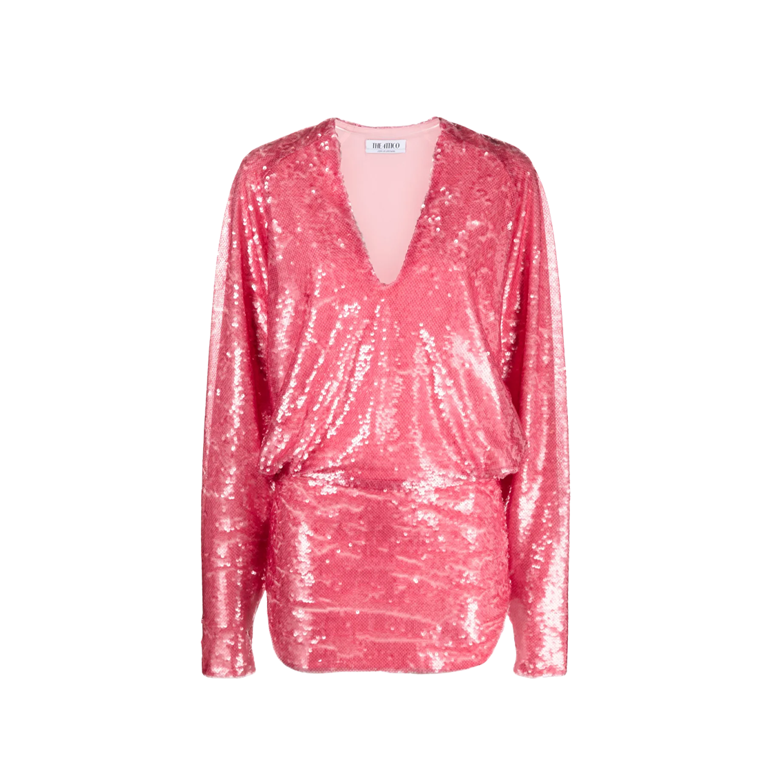 (W) 디 아티코 가엘 시퀸 미니 드레스 핑크((W) The Attico Gael Sequined Mini Dress Pink)