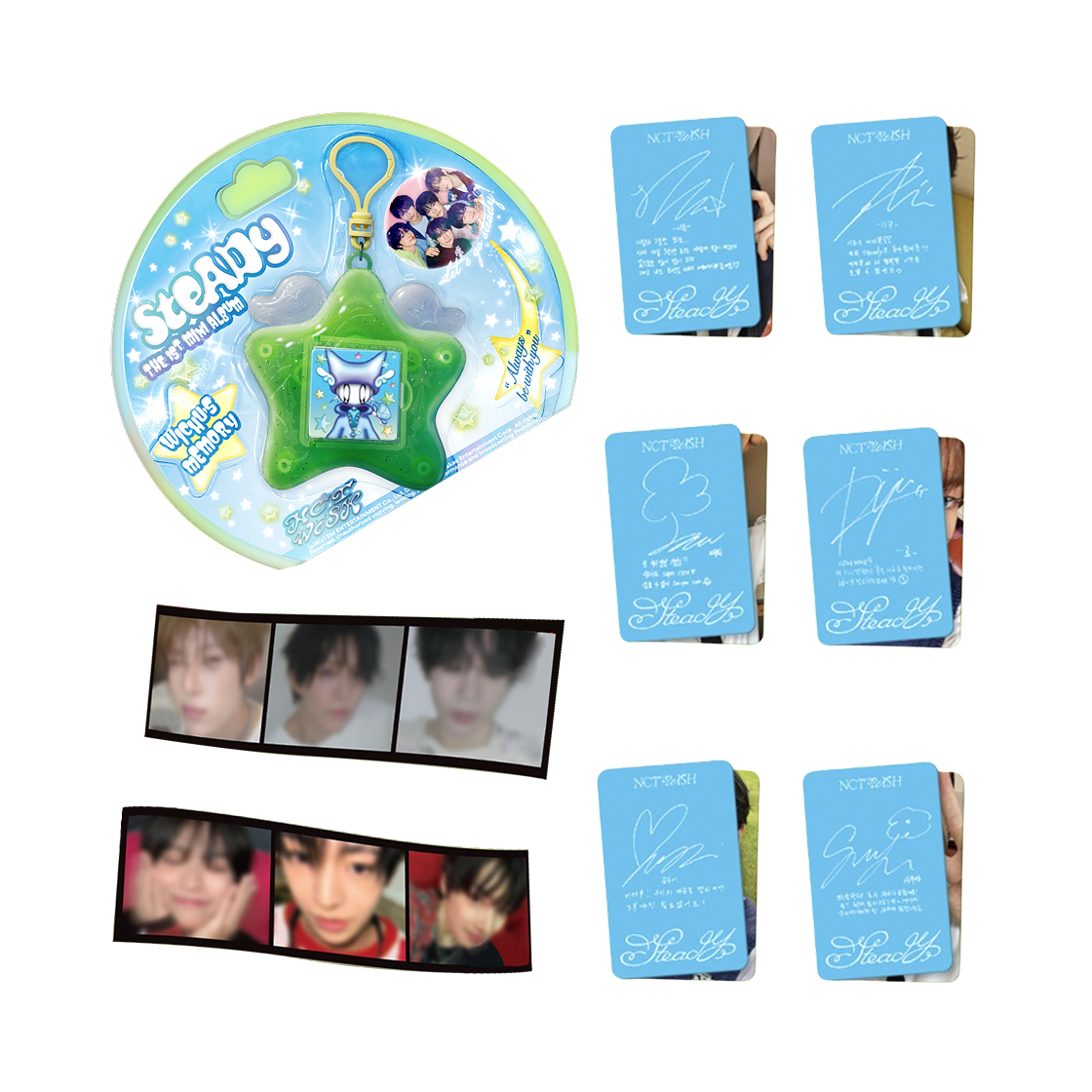 엔시티 위시 스테디 1집 미니 앨범 위츄 키링 버전 유우시 (랜덤 포토카드 1개입)(NCT Wish Steady 1st Mini Album Wichu Keyring Ver. Yushi (1 Blind Photocard)) - 2