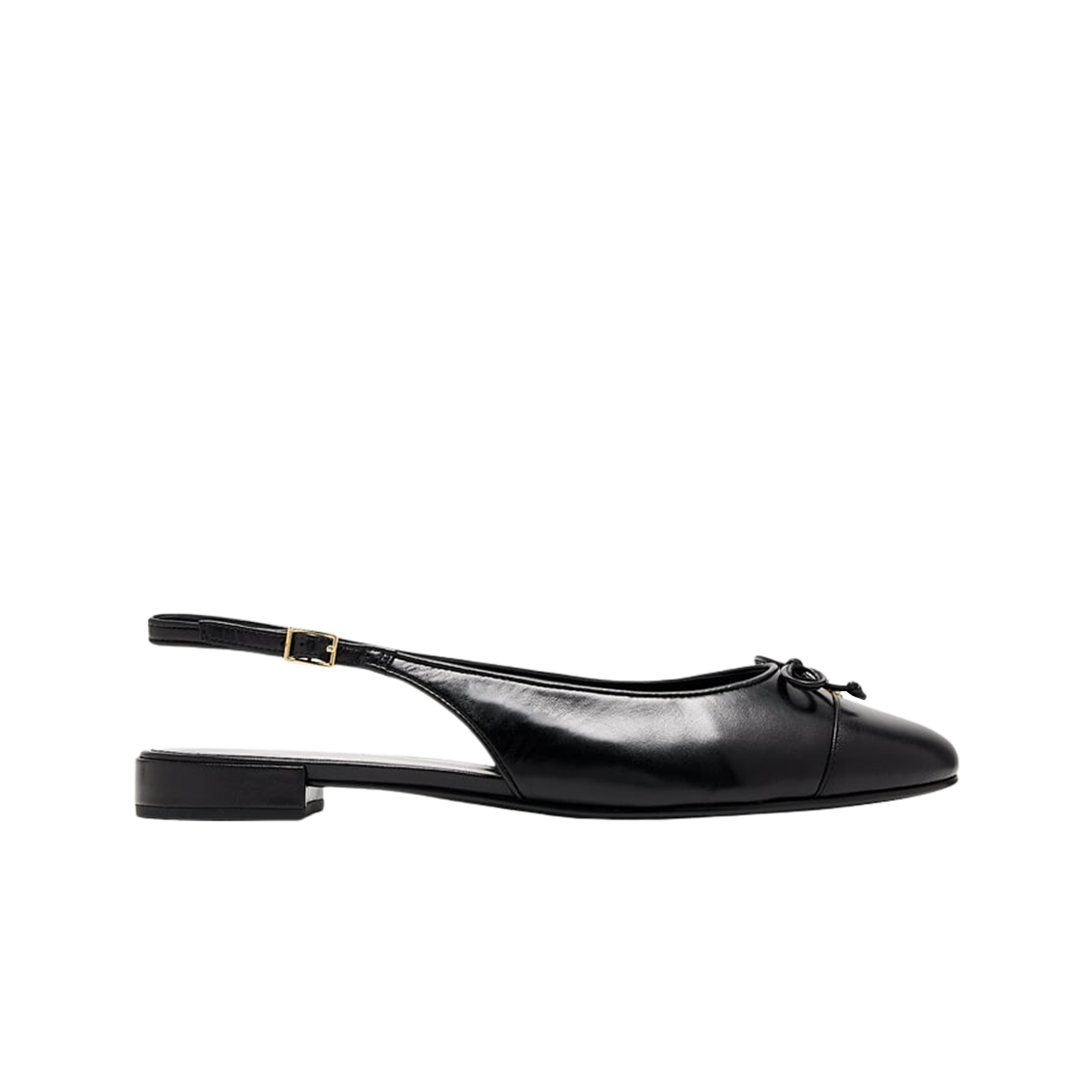 166592-004 (W) Tory Burch Cap-Toe Slingback Flat Black