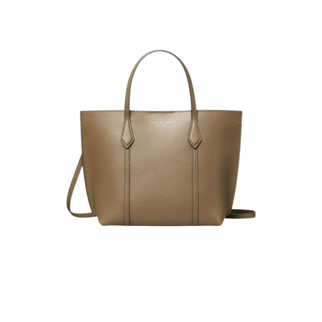 174234-250 Tory Burch Perry Small Tote Bag Taupe Oak