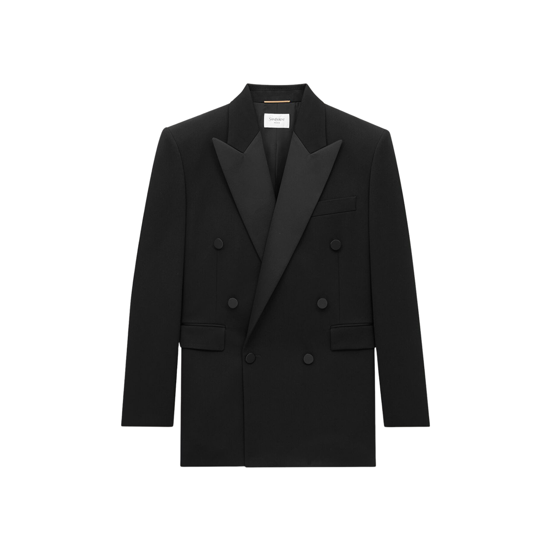 (W) 생로랑 그랑 드 뿌드르 턱시도 자켓 블랙((W) Saint Laurent Tuxedo Jacket in Grain De Poudre Black) - 1