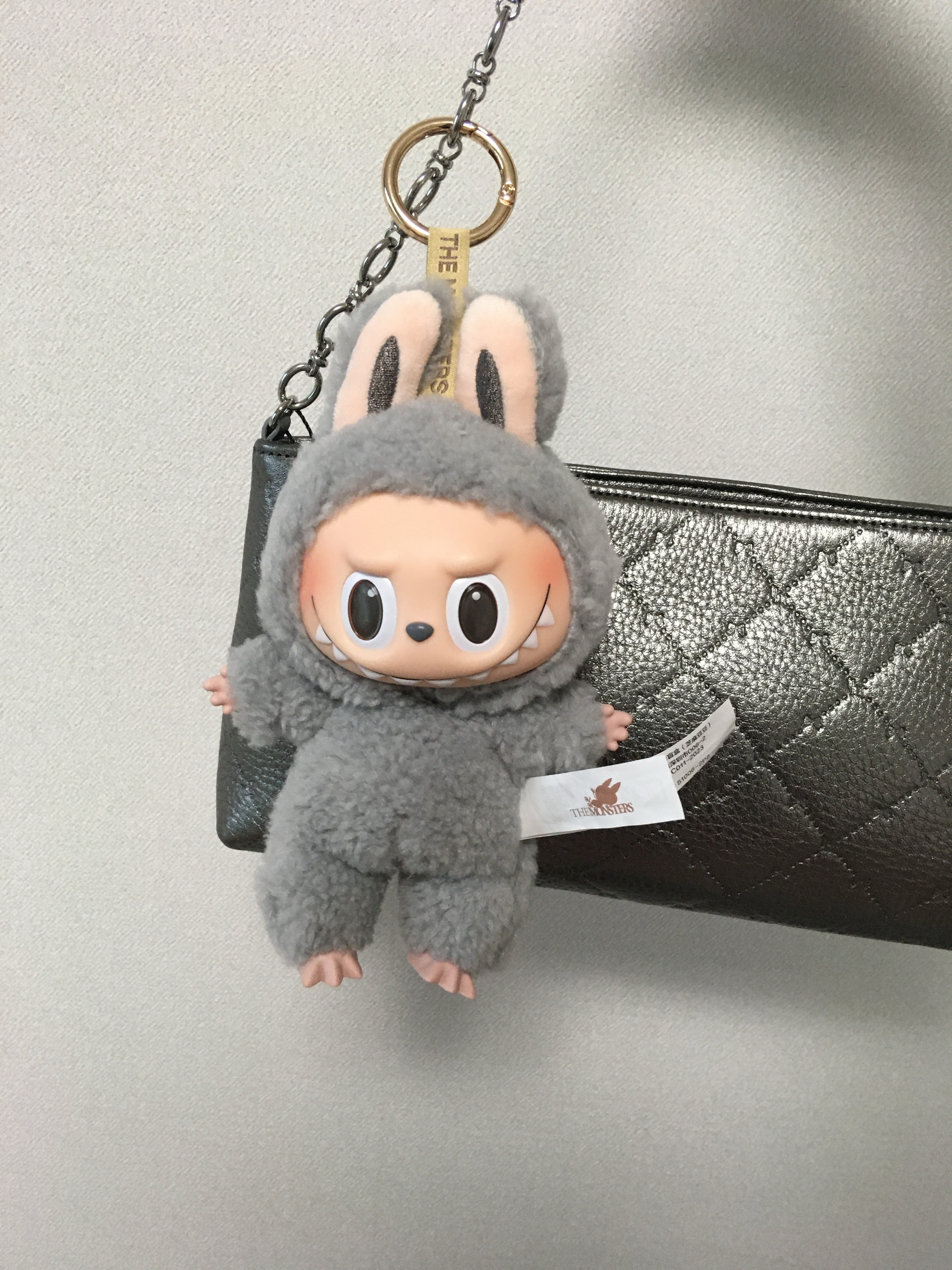 Pop Mart The Monsters Labubu Tasty Macarons Series Sealed Case (6 Blind Boxes), Pop Mart Labubu The Monsters Labubu Tasty Macarons Series Sesame Bean Keyring (Opened Case) 착용 스타일 - 2