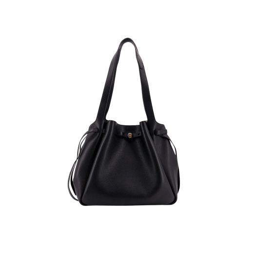 Tory Burch Romy Pebbled Leather Shoulder Bag Black