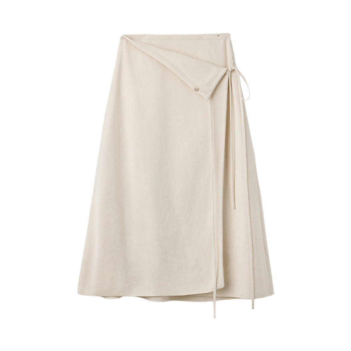 UM251WSK62ER UMARMUNG Elastic Cotton Knitted Wrap Skirt_Vanilla