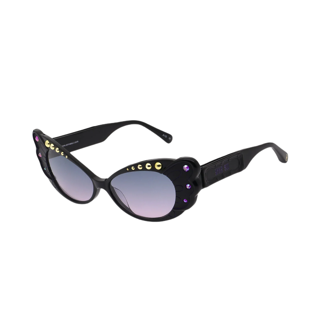 (W) 안나 수이 펄 윙 선글라스 블랙((W) Anna Sui Pearl Wing Sunglasses Black)