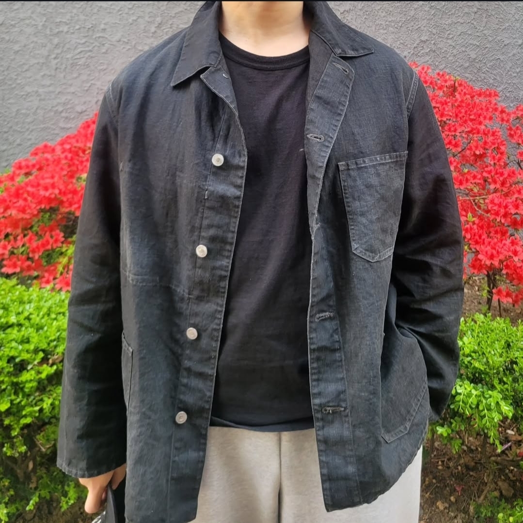 A.Presse Vintage Black Linen Coverall Black - 25SS 착용 스타일 - 2
