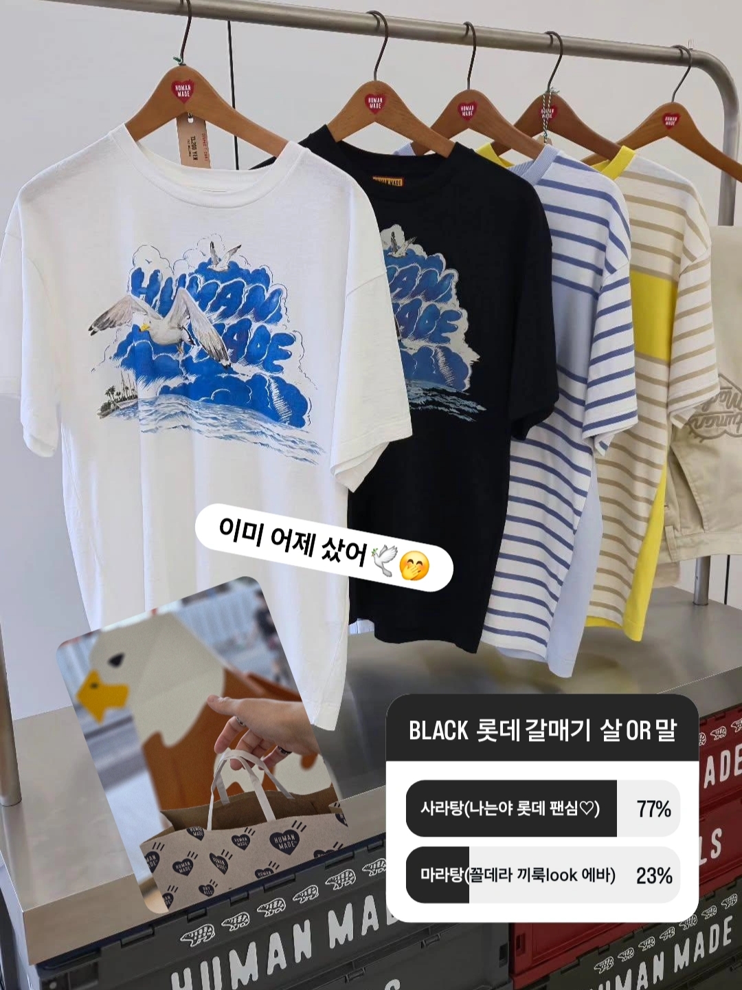 Human Made Graphic T-Shirt Navy 착용 스타일