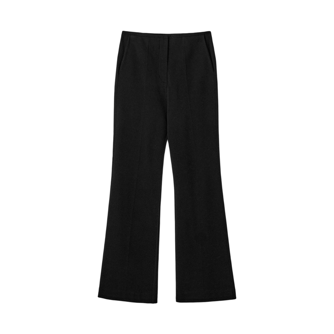 UM251WPT65BK UMARMUNG Elastic Cotton Flared Knit Pants_Black