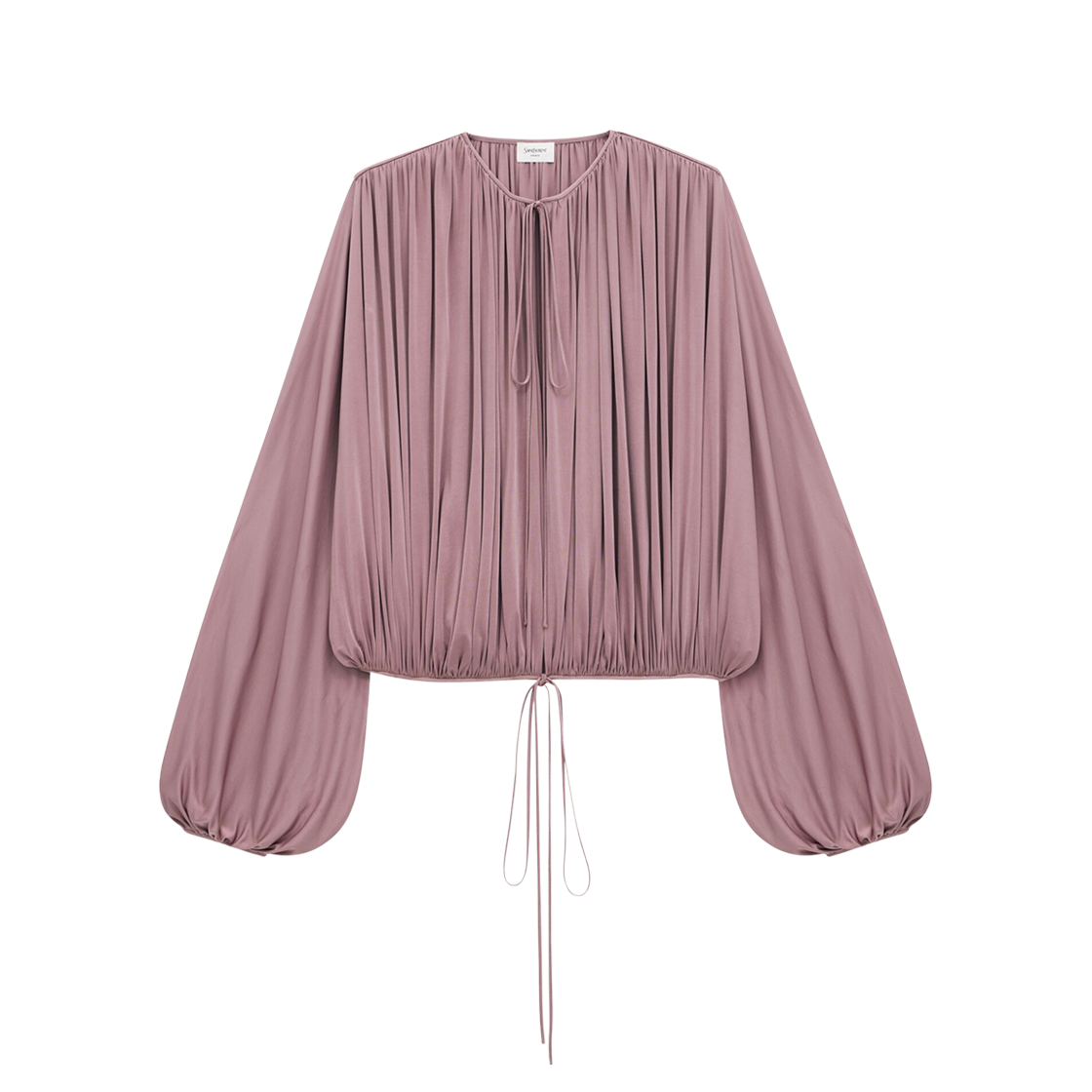 (W) 생로랑 니트 블라우스 브아즈 드 로즈((W) Saint Laurent Blouse in Knit Bois De Rose)