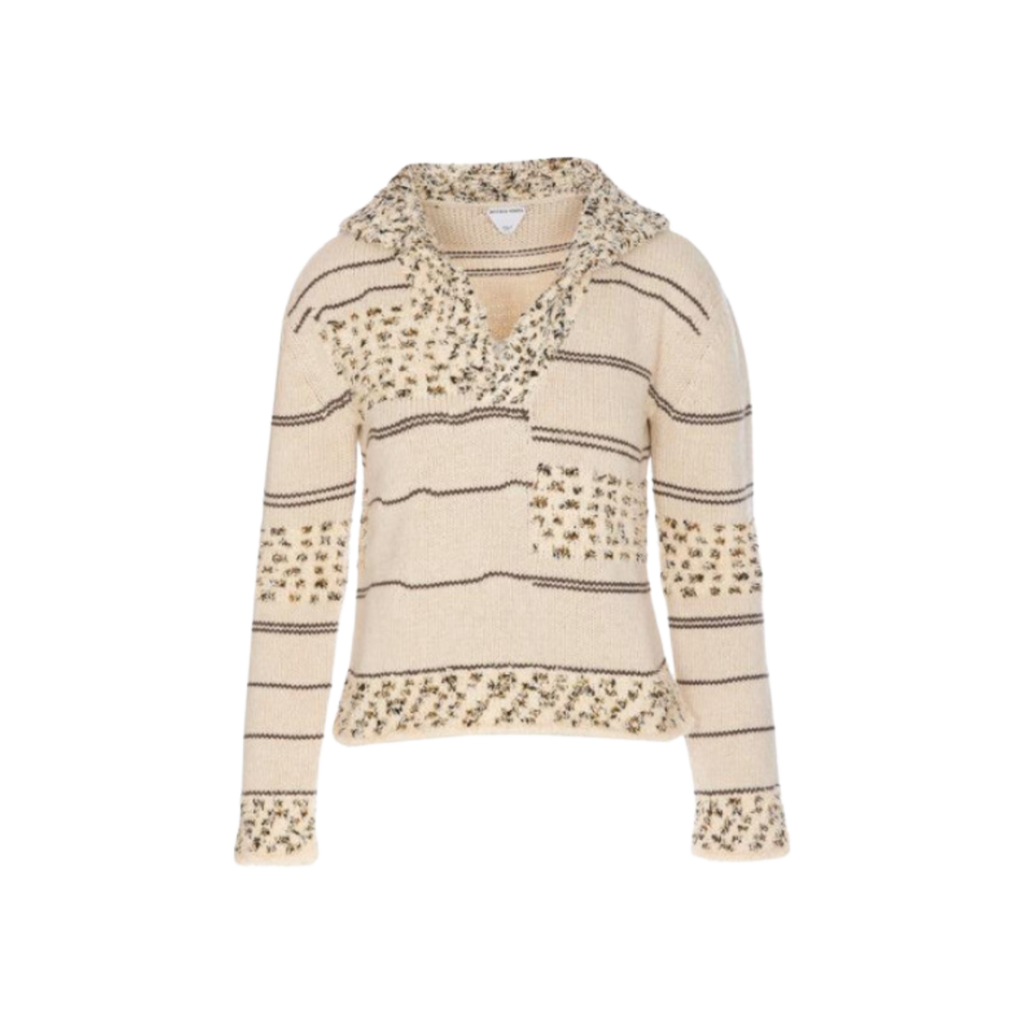 (W) 보테가 베네타 울 블렌드 폴로 니트 베이지((W) Bottega Veneta Wool Blend Polo Knit Beige)