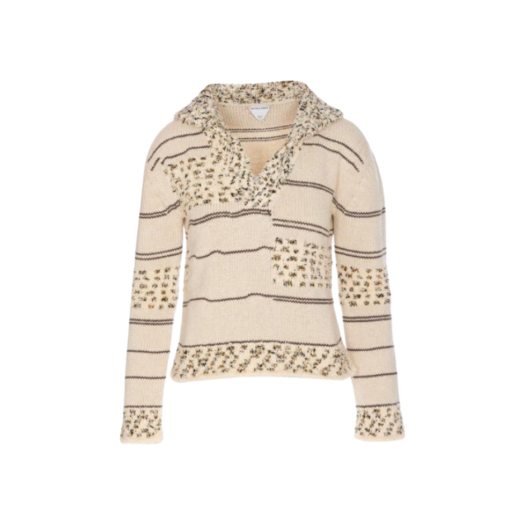 793164V4AJ09581 (W) Bottega Veneta Wool Blend Polo Knit Beige