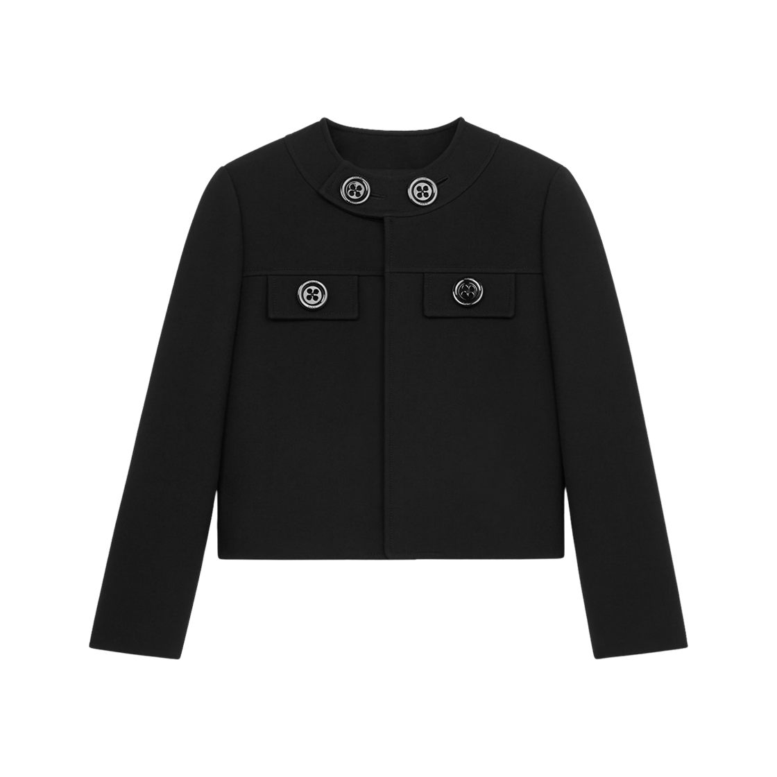 RV045066V-38NO (W) Celine Brompton Jacket in Gauffered Double Wool Black