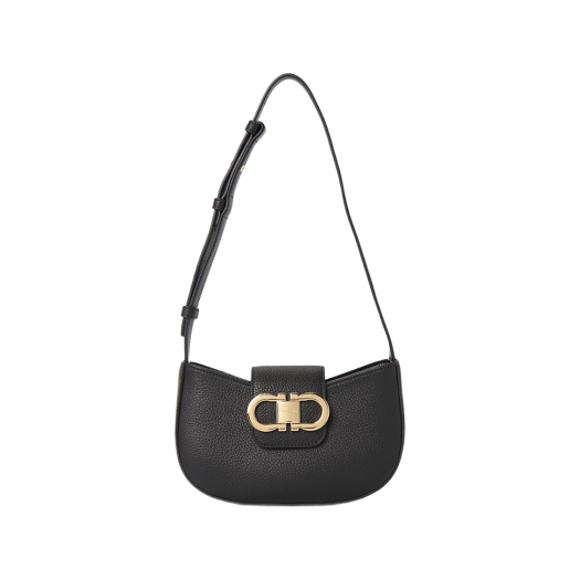 Ferragamo Gancini Shoulder Bag Black