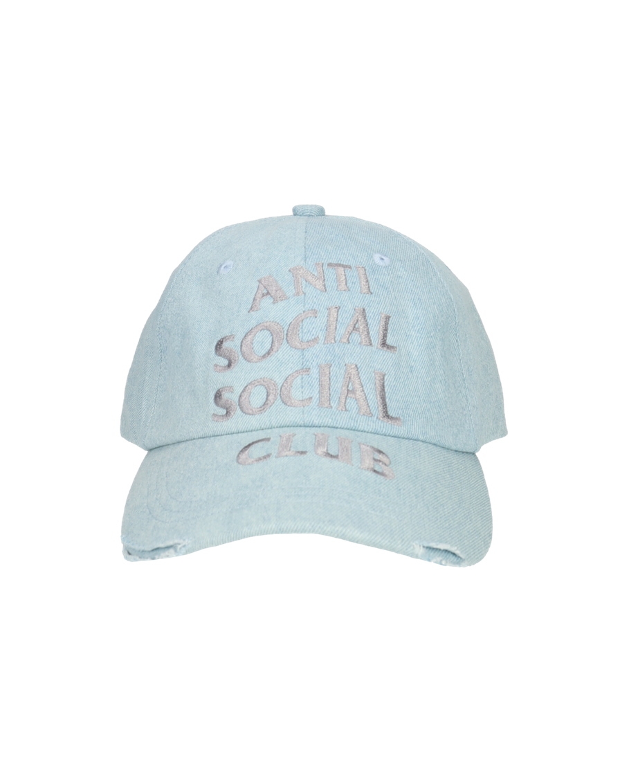 TI25B1702181 Anti Social Social Club Damaged Ball Cap/Indigo