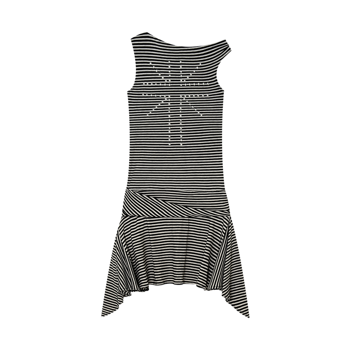 49898 Kashiko Asymmetric Stud Onepiece Stripe - 대표 이미지 #1