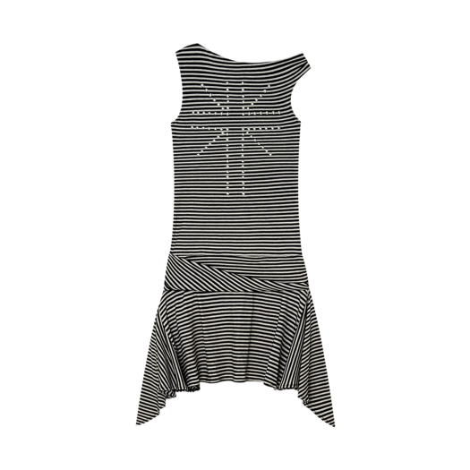 49898 Kashiko Asymmetric Stud Onepiece Stripe