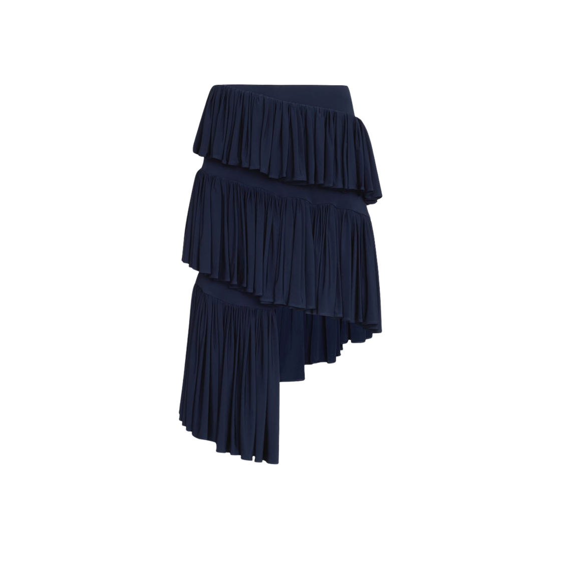AA9J2312J050A-542 (W) Alaia Jersey Spiral Skirt Dark Navy