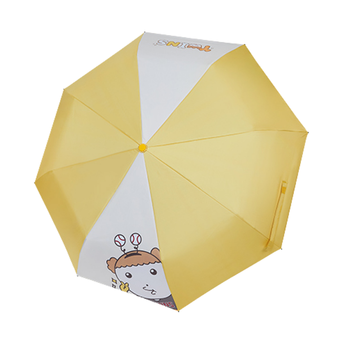 LG 트윈스 x 마루는강쥐 3단 우산 옐로우(LG Twins x Maru is a Puppy 3 Step Umbrella Yellow)