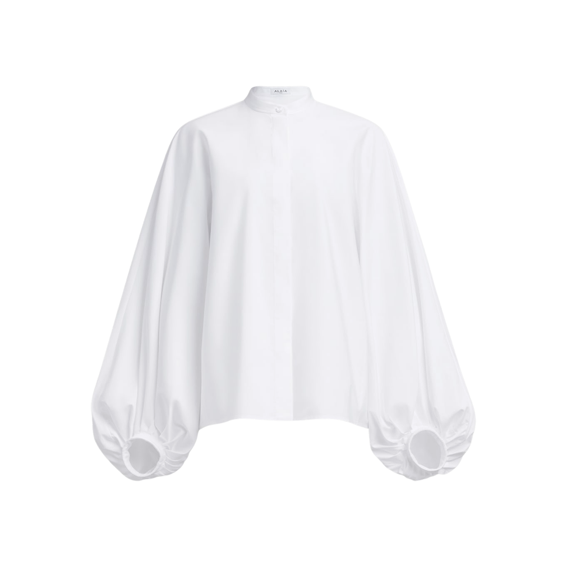 (W) 알라이아 포플린 벌룬 셔츠 화이트((W) Alaia Popeline Balloon Shirt White)