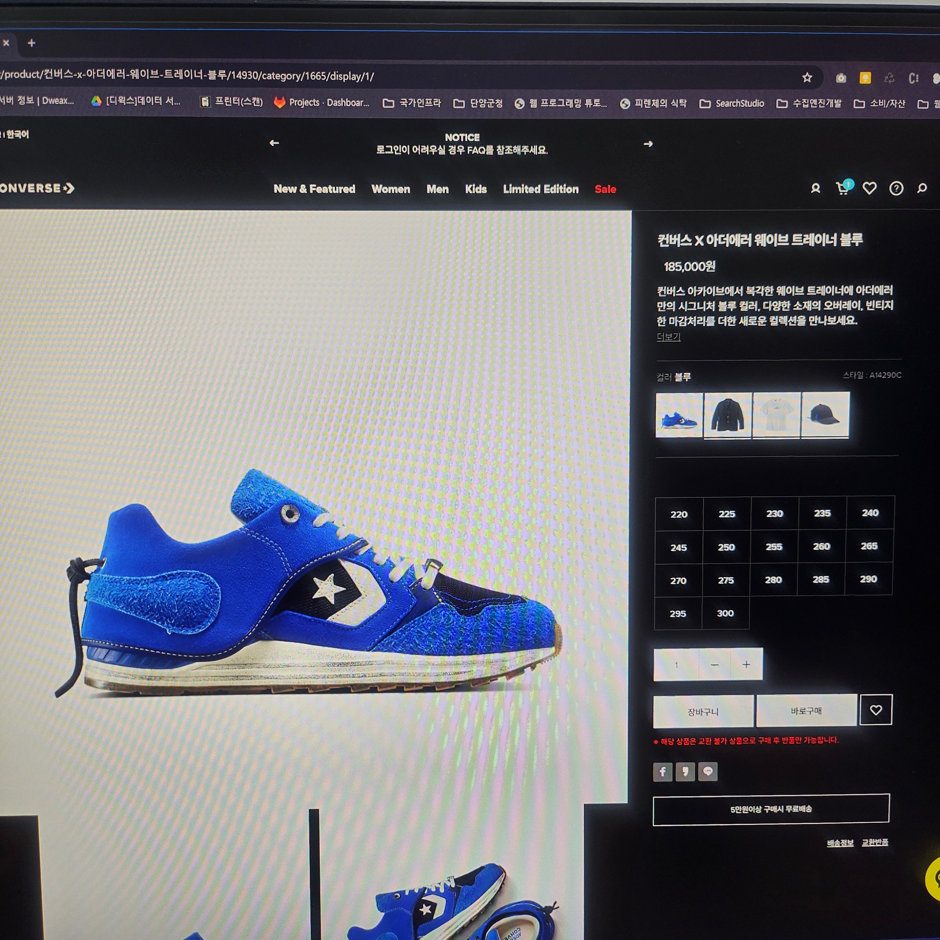 Converse x Ader Error Wave Trainer Blue 착용 스타일