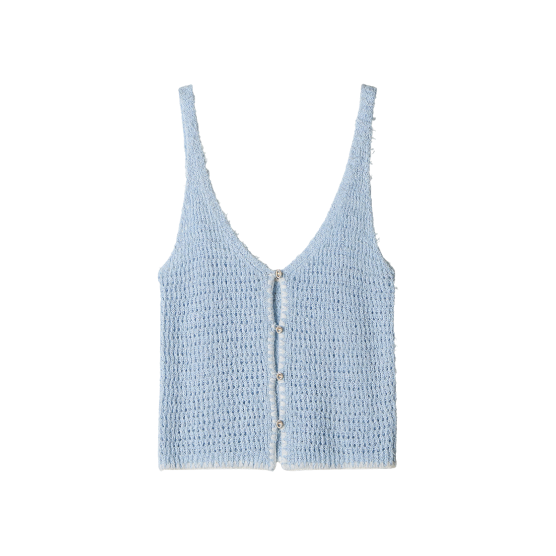 - (W) Aviemuah Stitch Fancy Knit Vest Blue