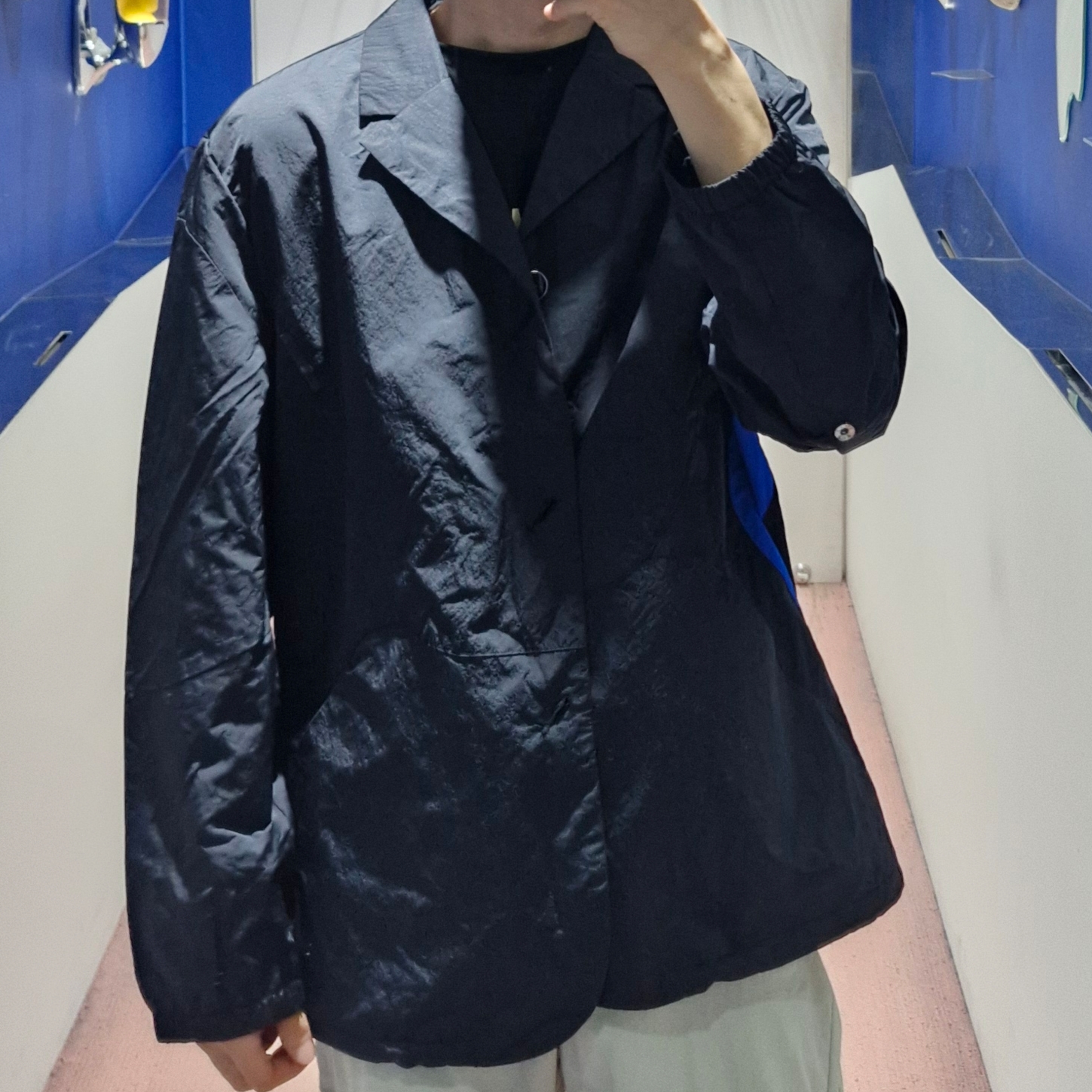 Converse x Ader Error Blazer Jacket Black 착용 스타일 - 1