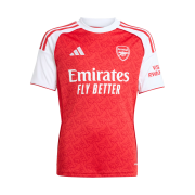 (Kids) Adidas Arsenal 2025/26 Home Jersey Better Scarlet White - KR Sizing (Non Marking Ver.)