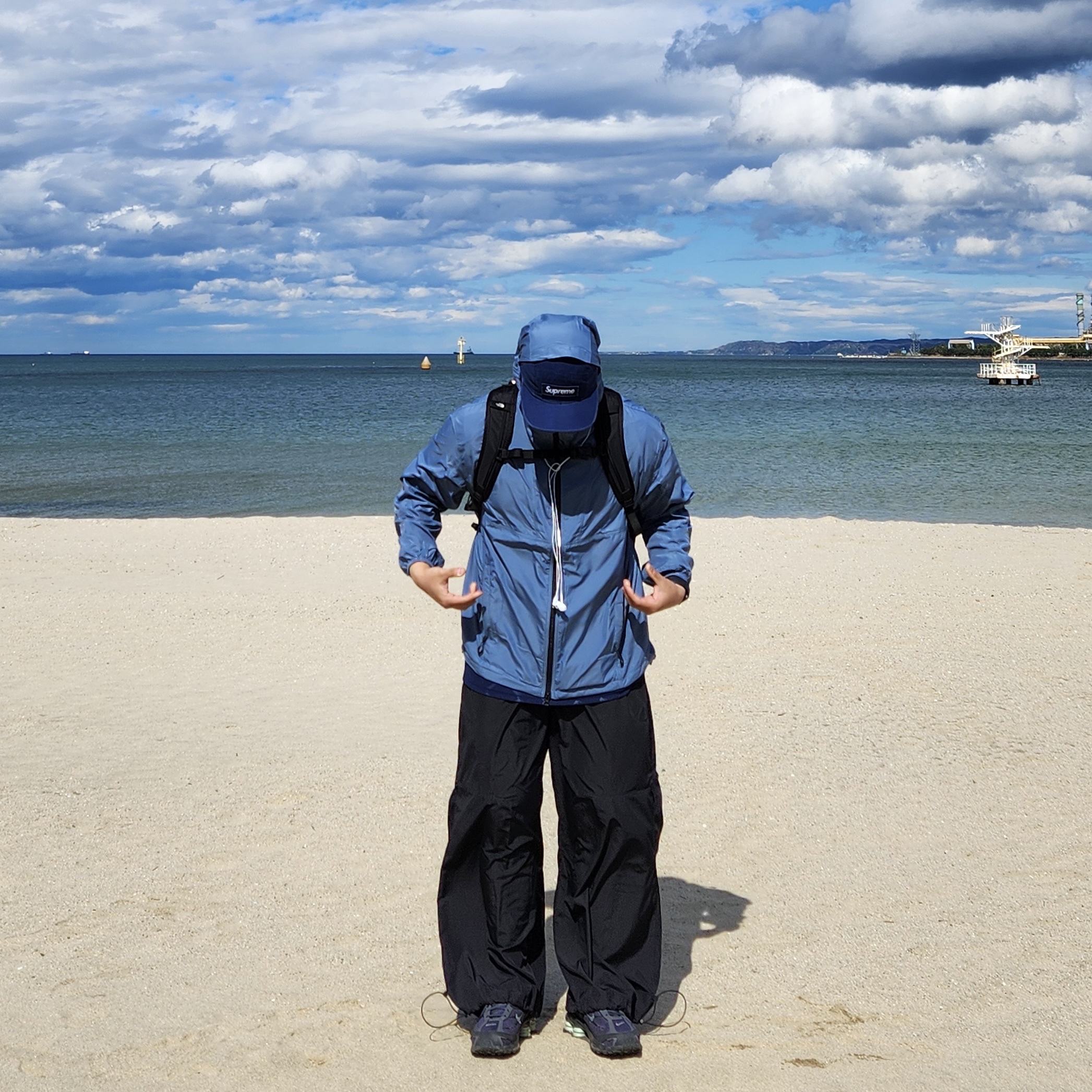 Supreme Military Camp Cap Navy - 24FW, Nike Shox Ride 2 Iron Grey and Anthracite 착용 스타일 - 4