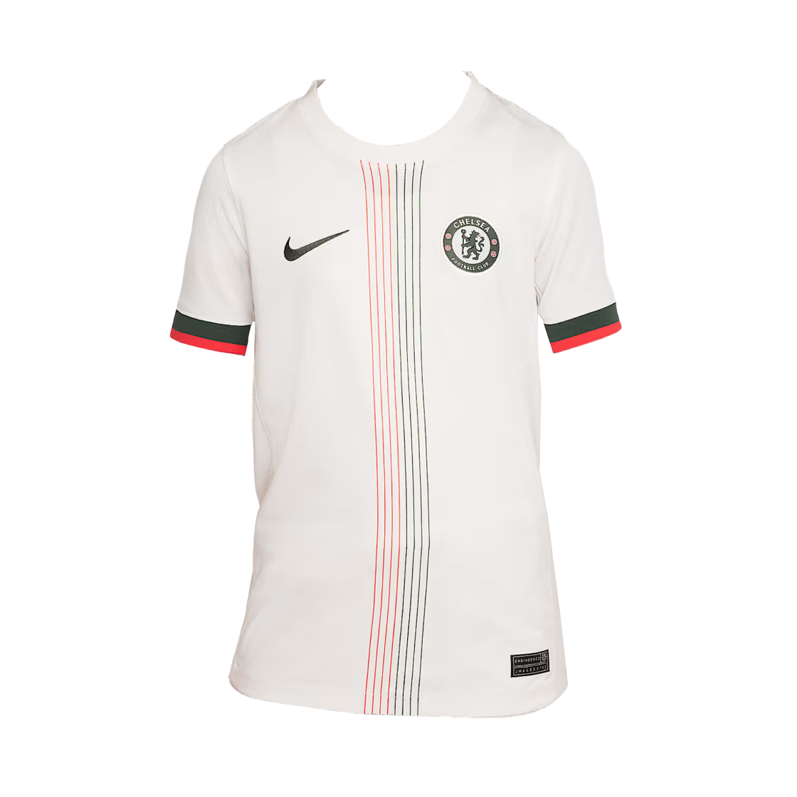 (키즈) 나이키 첼시 FC 2025/26 스타디움 어웨이 드라이핏 레플리카 저지 팬텀 스피드 레드 갈락틱 제이드 (논 마킹 버전)((Kids) Nike Chelsea FC 2025/26 Stadium Away Dri-FIT Replica Jersey Phantom Speed Red Galactic Jade (Non Marking Ver.))
