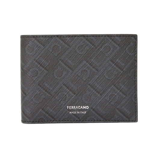 Ferragamo Monogram Short Wallet Black