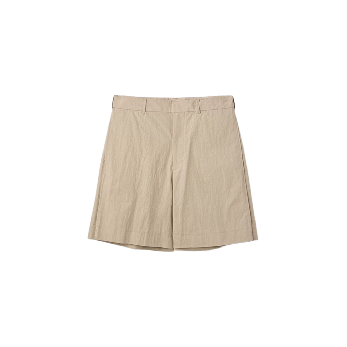UM251APT24CR UMARMUNG Side Pleats Cotton Shorts_Oatmilk