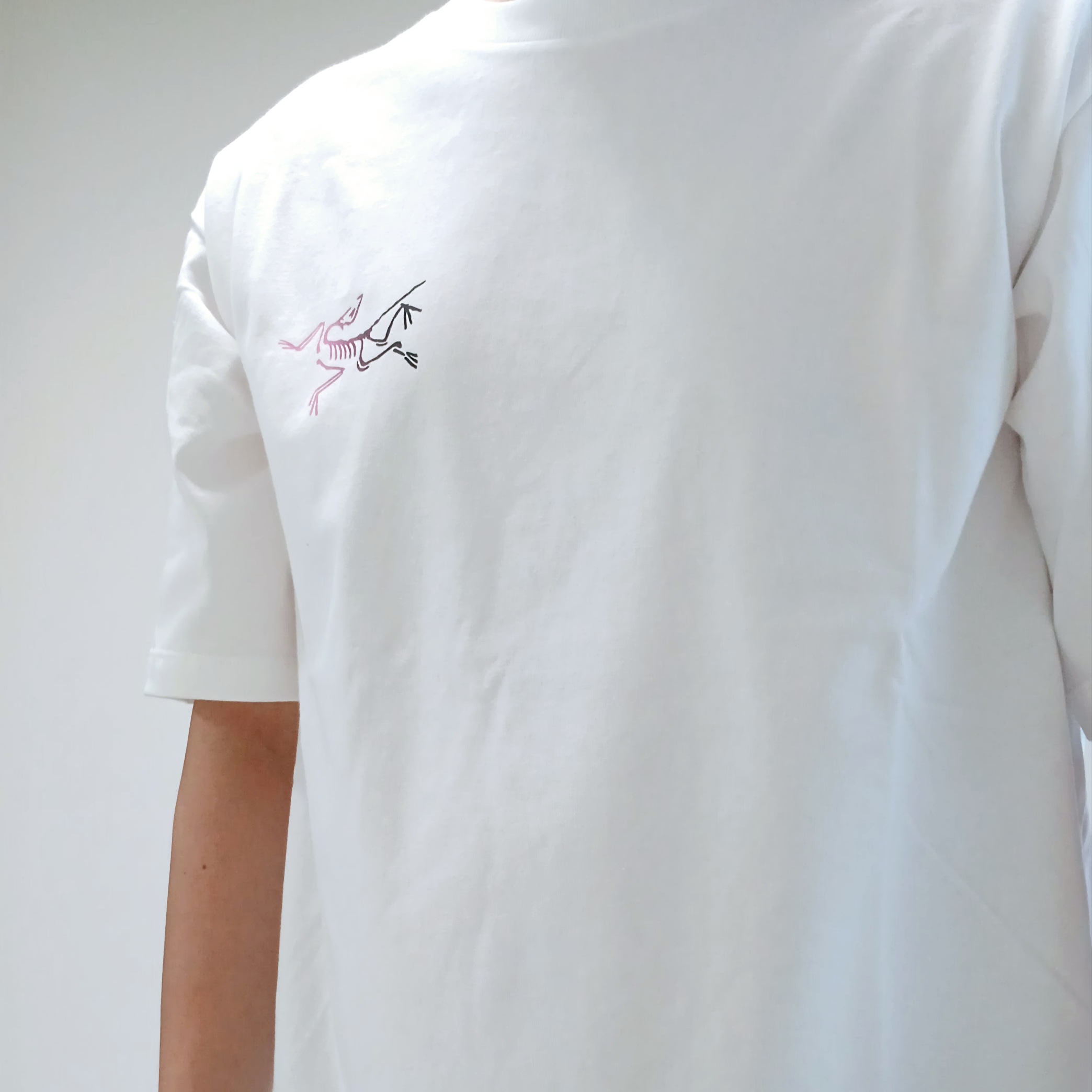 Arc'teryx Kragg Cotton Logo SS T-Shirt White Light Soul, Arc'teryx Kragg Cotton Logo SS T-Shirt 24K Black 착용 스타일 - 4