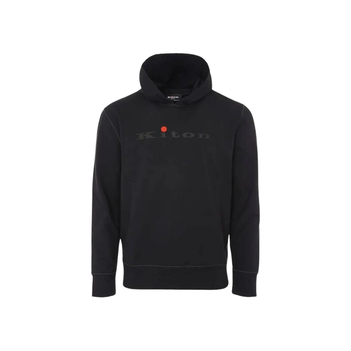 키톤 로고 코튼 후드 블랙(Kiton Logo Cotton Hoodie Black)