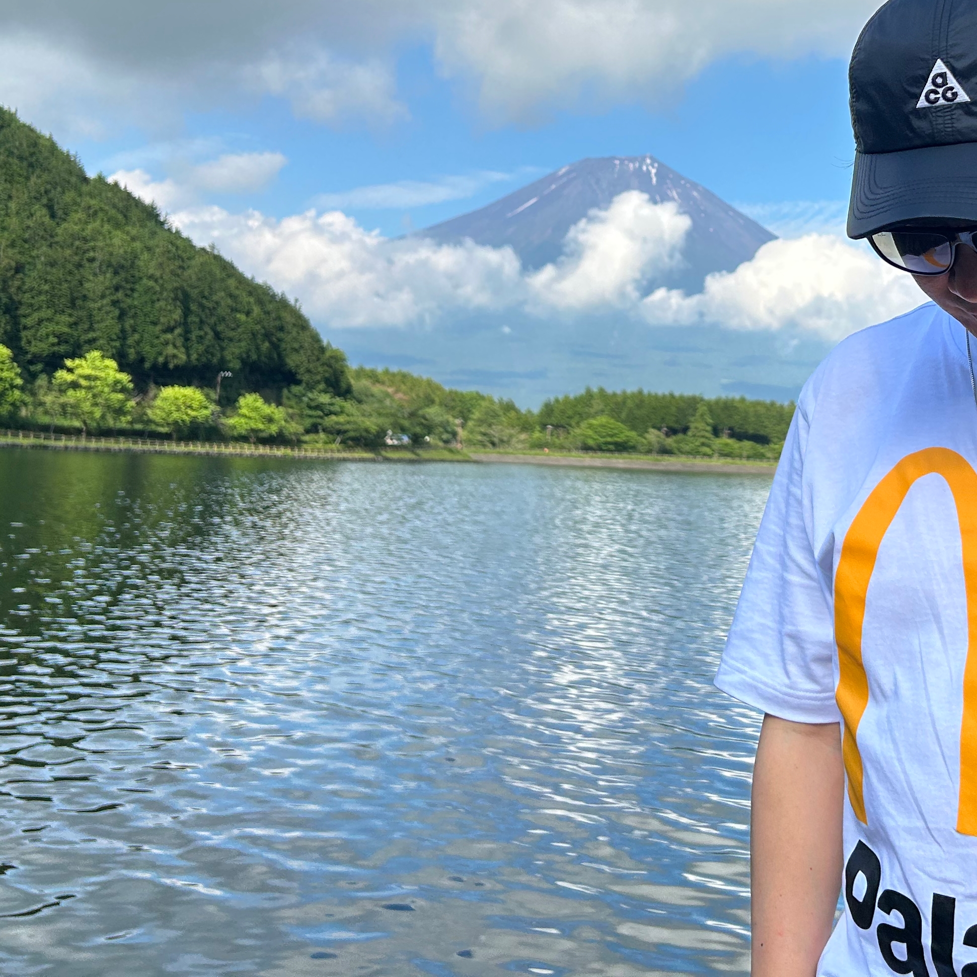 Palace x McDonald's Logo T-Shirt White - 23FW, Nike ACG Trail Cap Black 착용 스타일