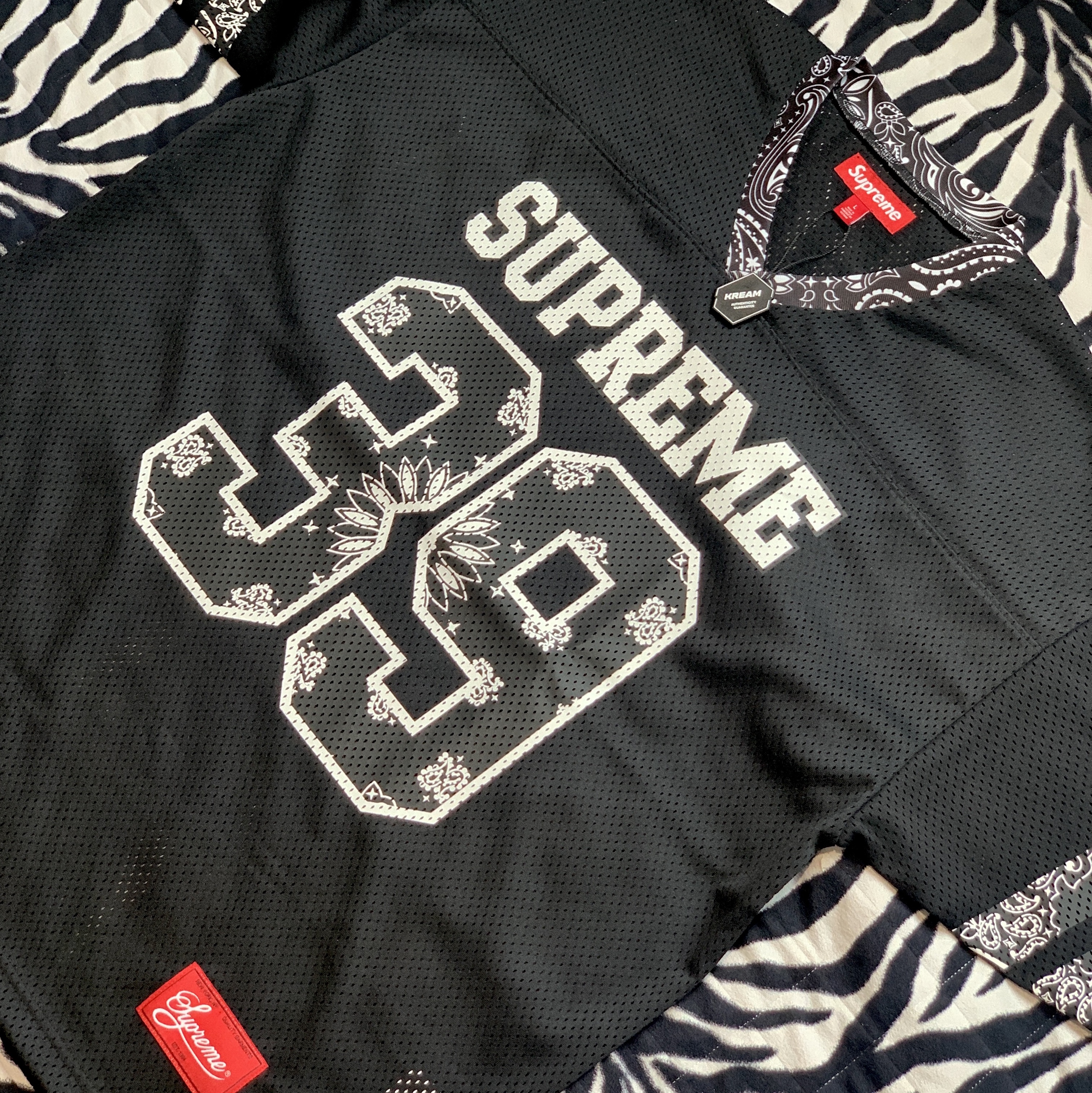Supreme Bandana Football Jersey Black - 25SS 착용 스타일