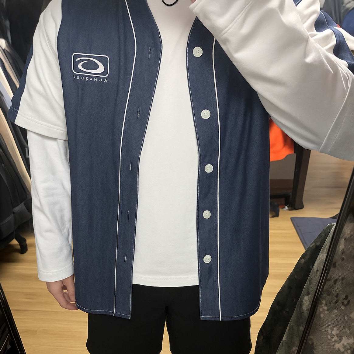 SPORT CHAMBER SC Flash Baseball Jersey Blue 착용 스타일