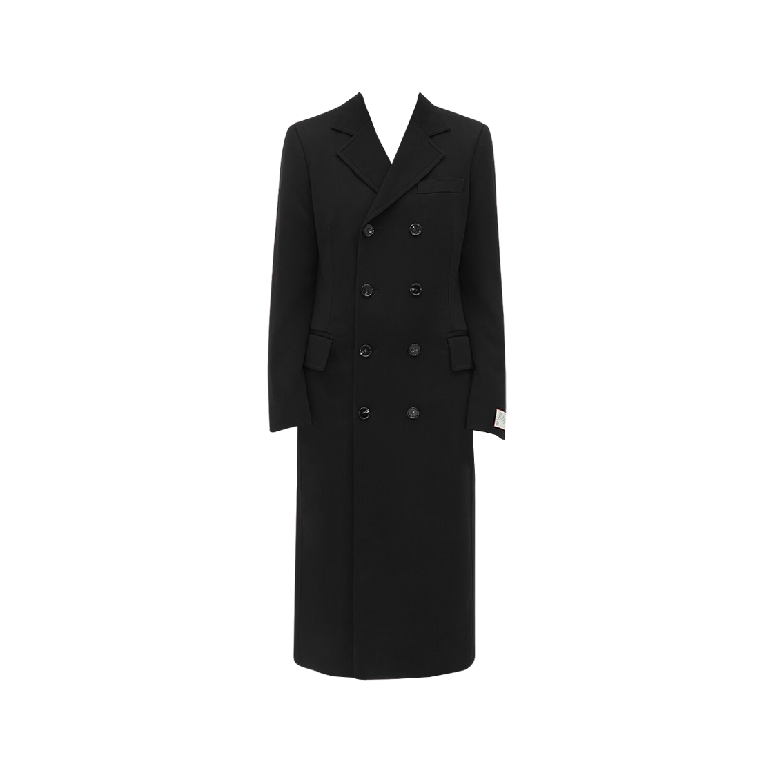 (W) 보테가 베네타 매트 플루이드 비스코스 저지 코트 블랙((W) Bottega Veneta Matt Fluid Viscose Jersey Coat Black)
