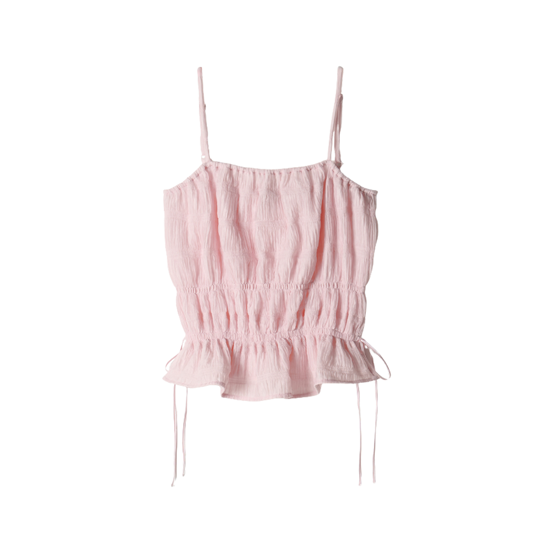 - (W) Aviemuah Crinkle Shirring Sleeveless Top Pink