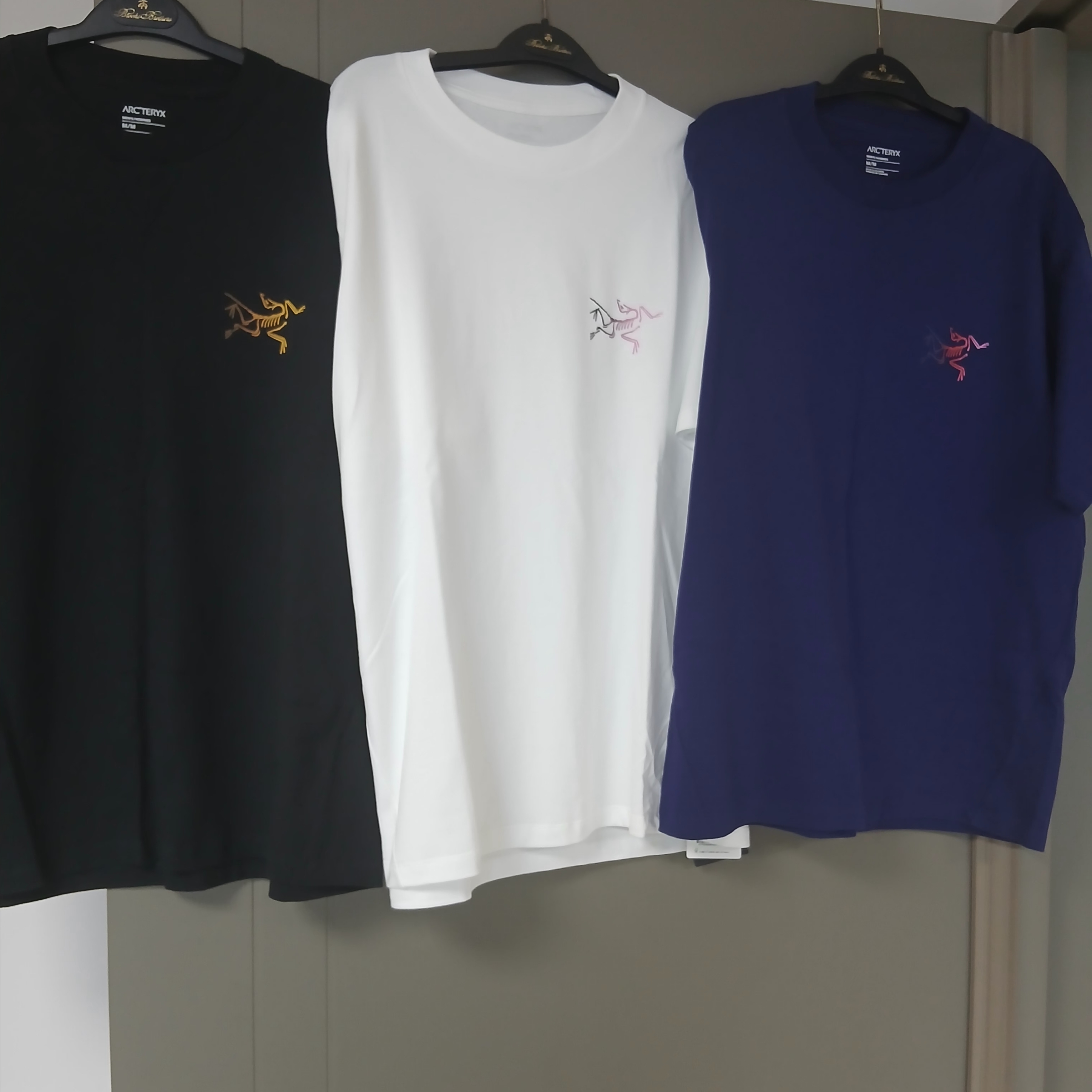 Arc'teryx Kragg Cotton Logo SS T-Shirt White Light Soul, Arc'teryx Kragg Cotton Logo SS T-Shirt 24K Black 착용 스타일 - 2