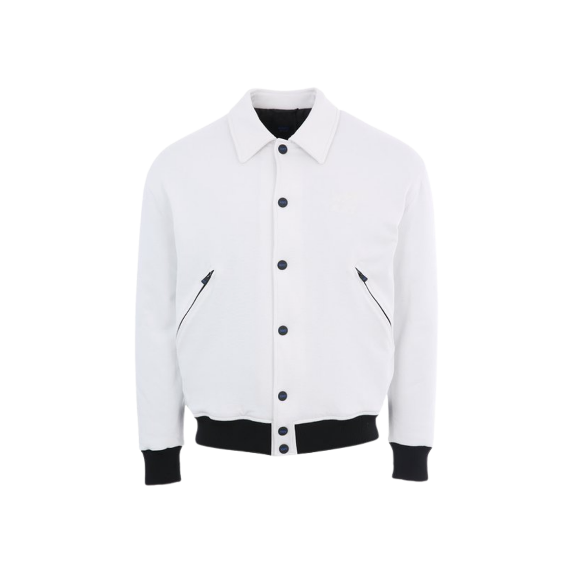 UGKN037 Kiton Contrasting Bomber Jacket White
