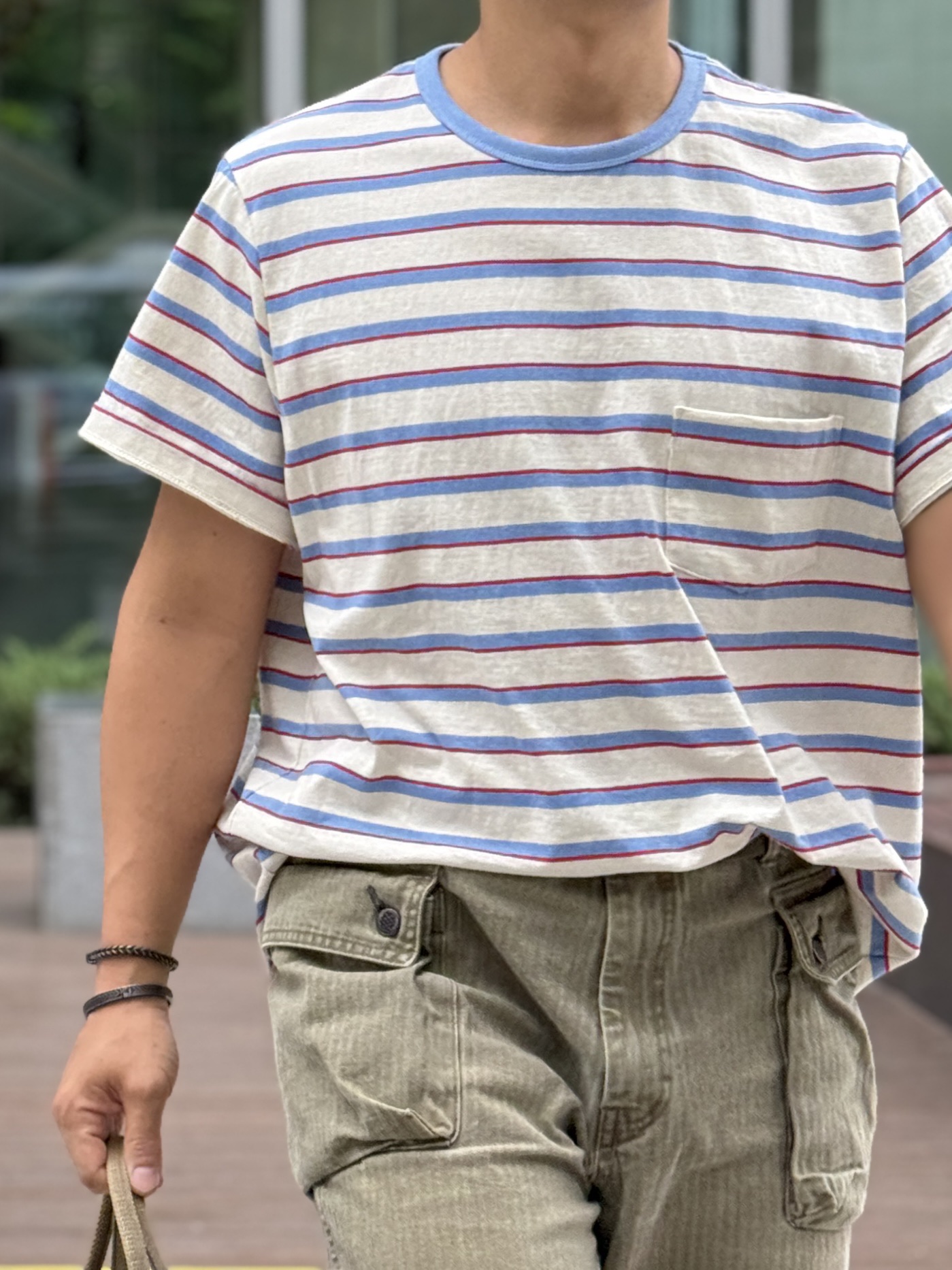 Vans Vault x Nigel Cabourn OG Authentic LX Worn White Navy 착용 스타일 - 6