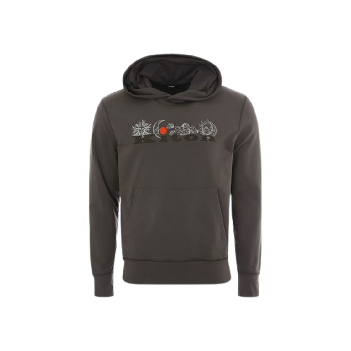 UMK0299 Kiton Logo Cotton Hoodie Anthracite