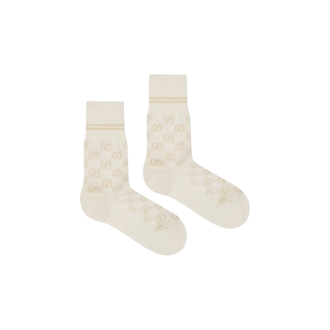 757288-3GA10-9278 (W) Gucci GG Cotton Blend Socks Ivory