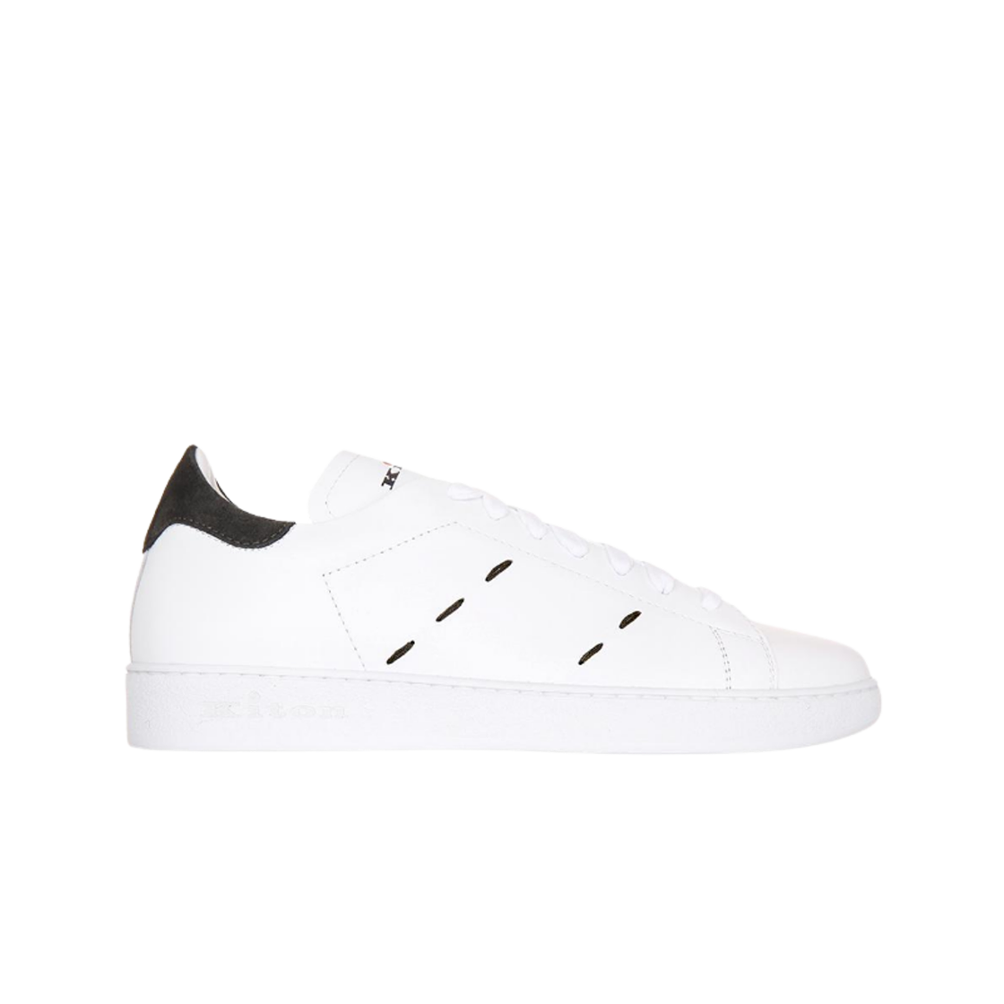 USS0001XC100507 Kiton Stitch Detail Sneakers White Khaki