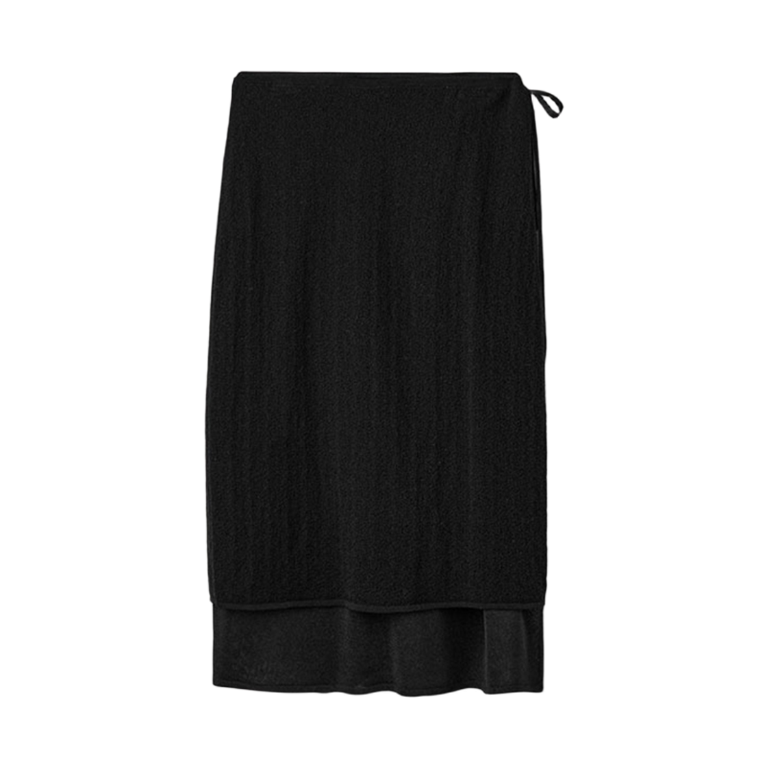 우마뭉 크링클 린넨 레이어드 스커트 블랙