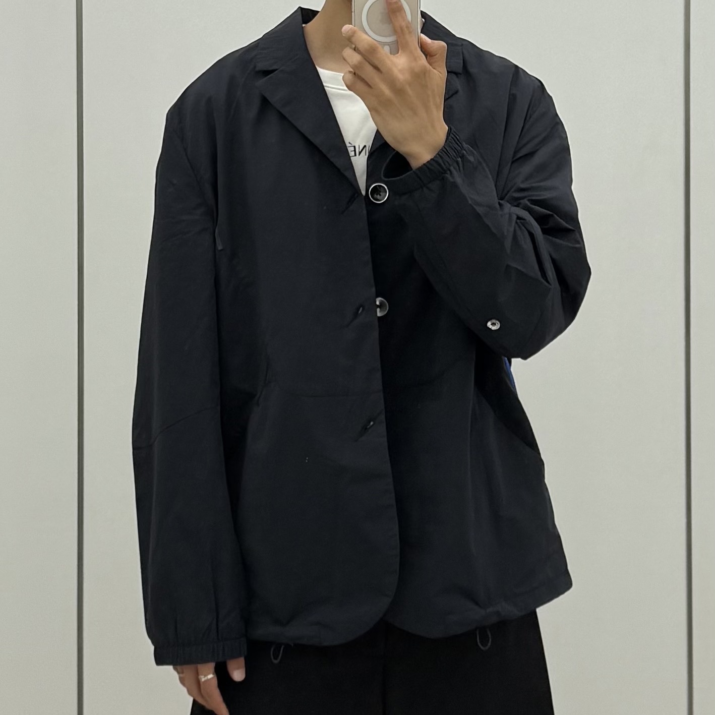 Converse x Ader Error Blazer Jacket Black 착용 스타일 - 2