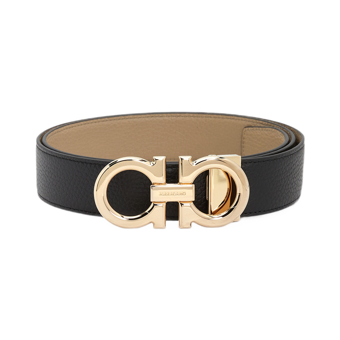 679710-764161 Ferragamo Gancini Reversible Belt Free Cutting Black