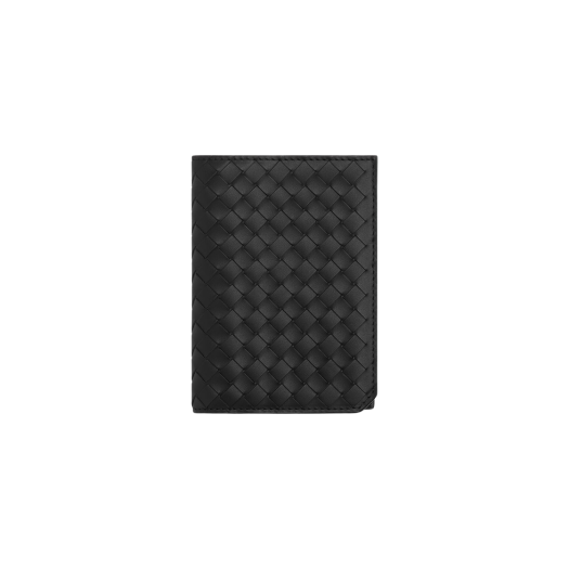 Bottega Veneta Intrecciato Piccolo Passport Case Black