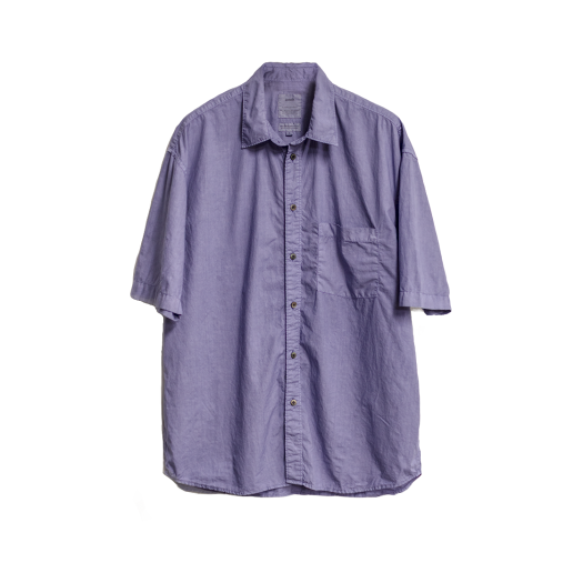 25SS.SH-001 Gonak Washed Glitch Half Shirt Dyed Lavender
